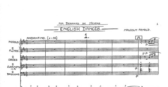 Malcolm Arnold's score ot the English Dances